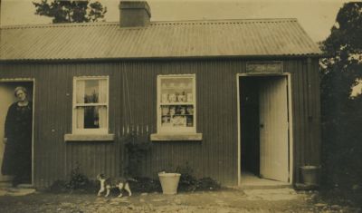 Mrs Maguire outside her shop in 1941